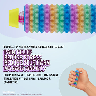 Spike Roller Clicker, Tactile Pain Stimming Fidget with Clicker Switch, Pain Stimulation Roller with Lanyard (Rainbow)